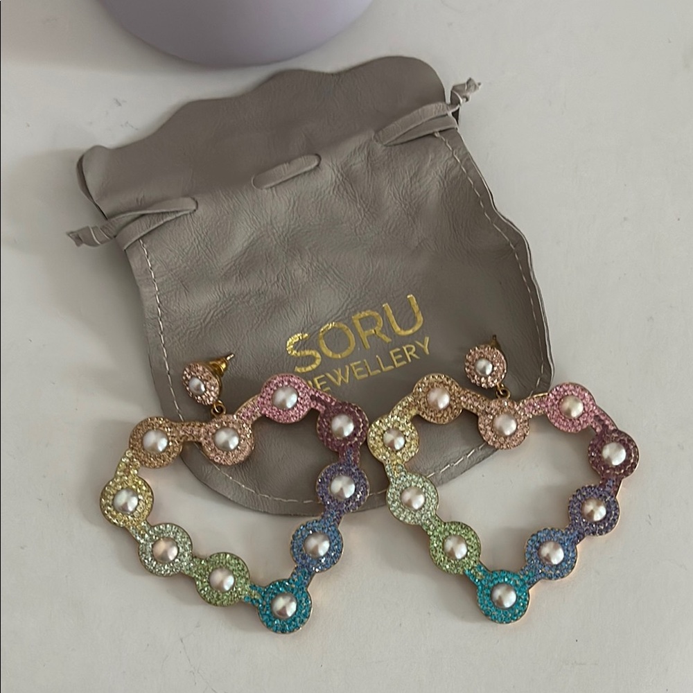 Soru Jewellery Multicolor Heart Earrings
